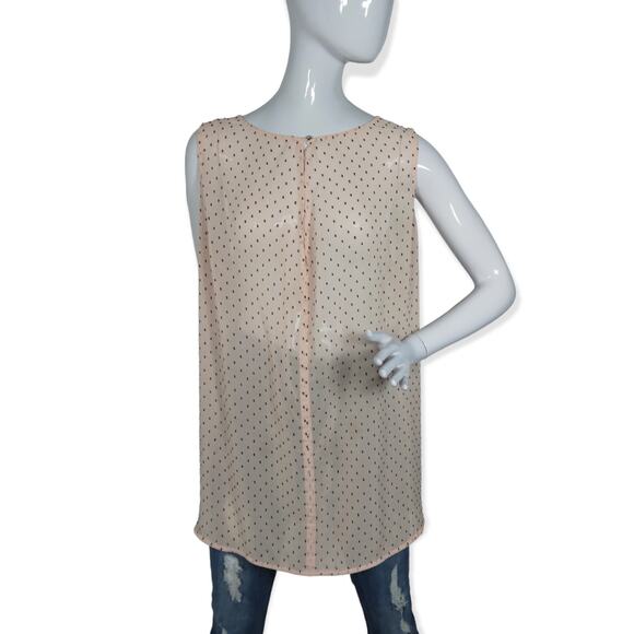 Liz Claiborne blouse size 2X sheer pale peach sleeveless pullover - Picture 1 of 7